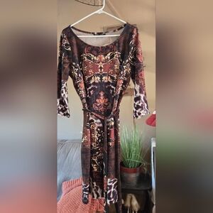 Mlle Gabrielle Brown and Gold Dress